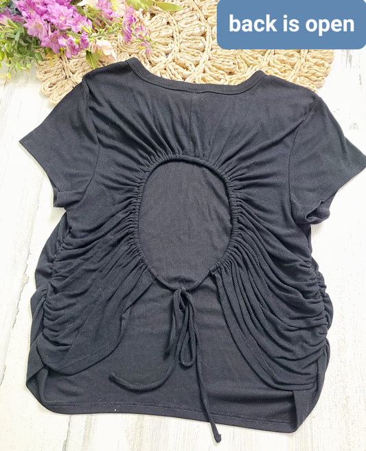 Old navy open back black tee