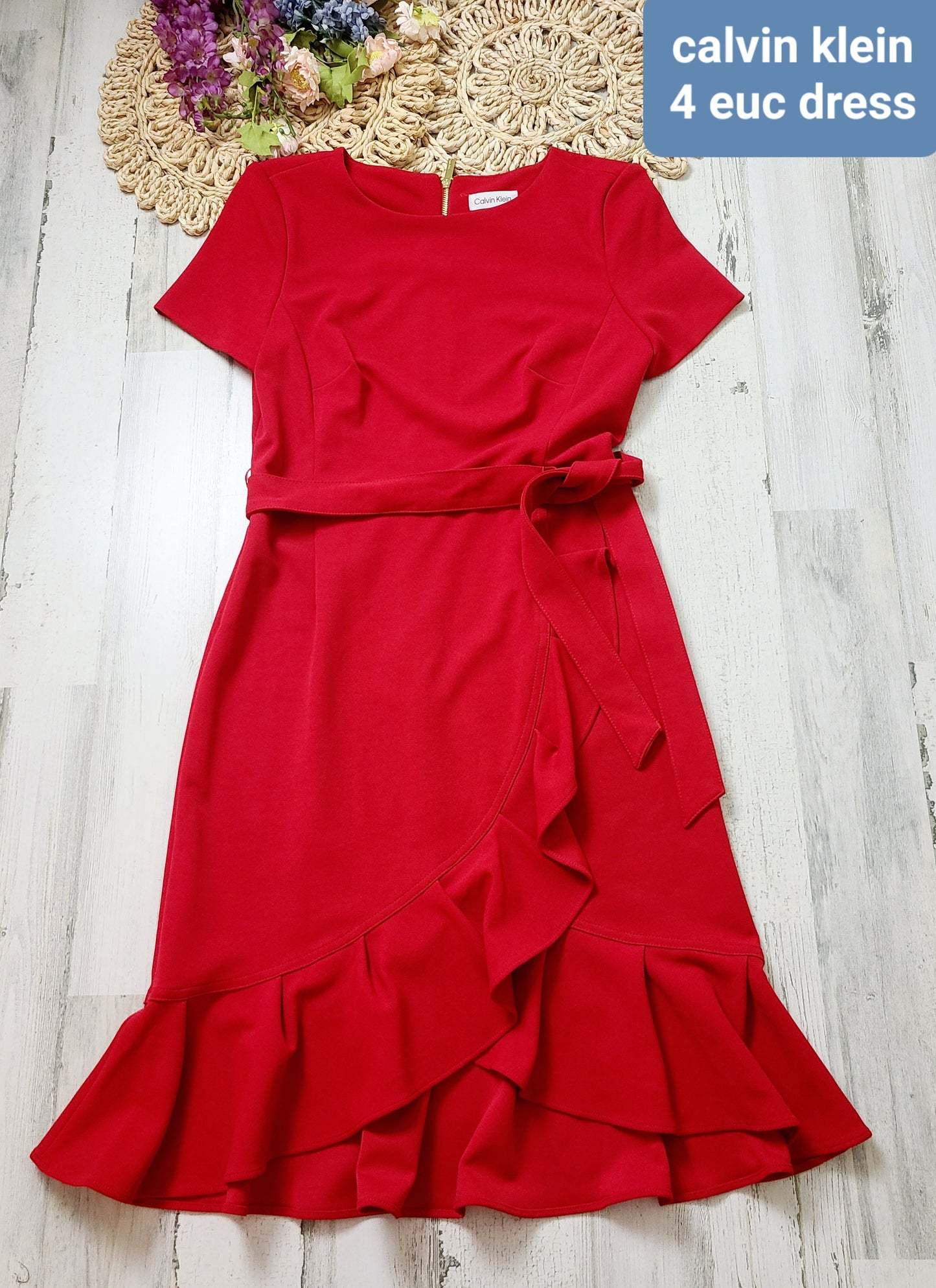 calvin klein red dress