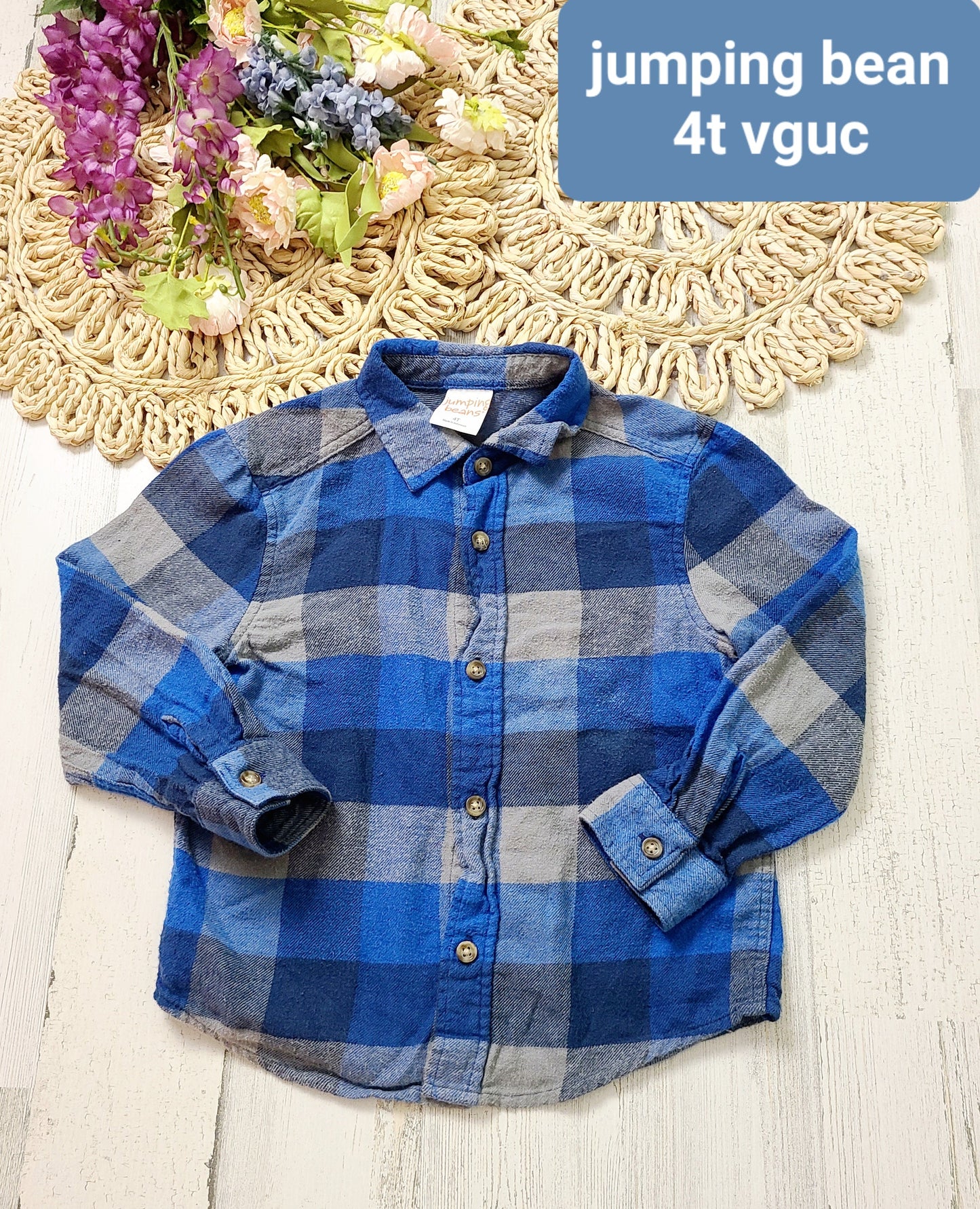 jumping bean blue plaid