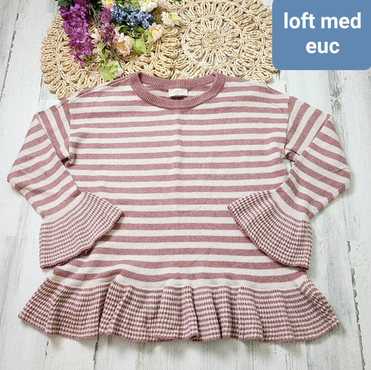 loft pink stripe sweater