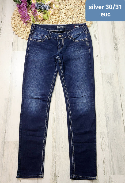 silver jeans