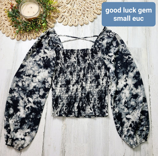 good luck gem smocked top