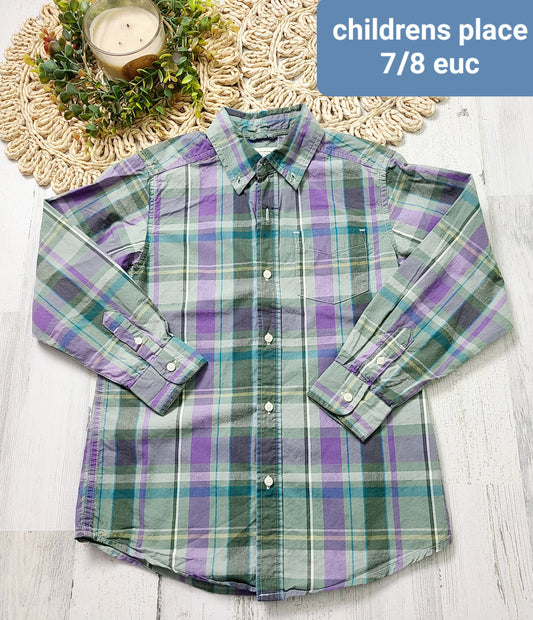 childrens place green purple plaid
