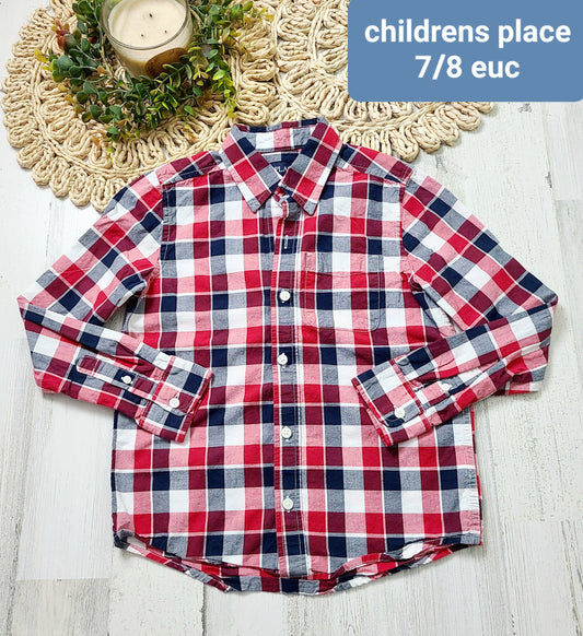 childrens place red black plaid