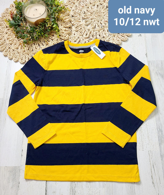 old navy mustard striped top