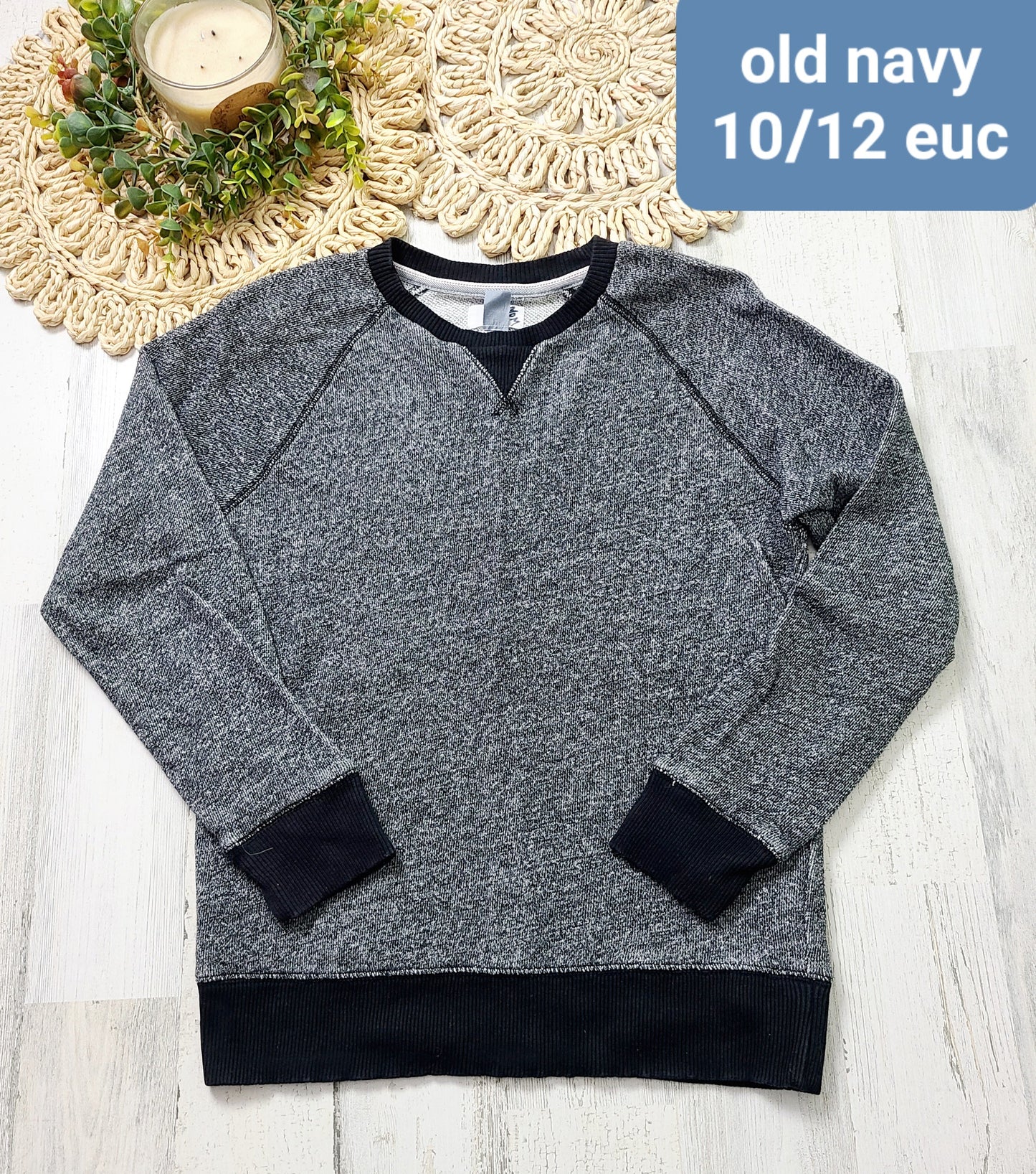 old navy black gray top