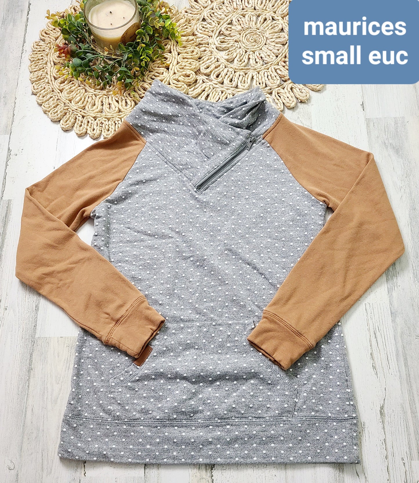 maurices gray tan pullover
