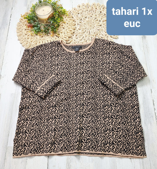 tahari leopard sweater
