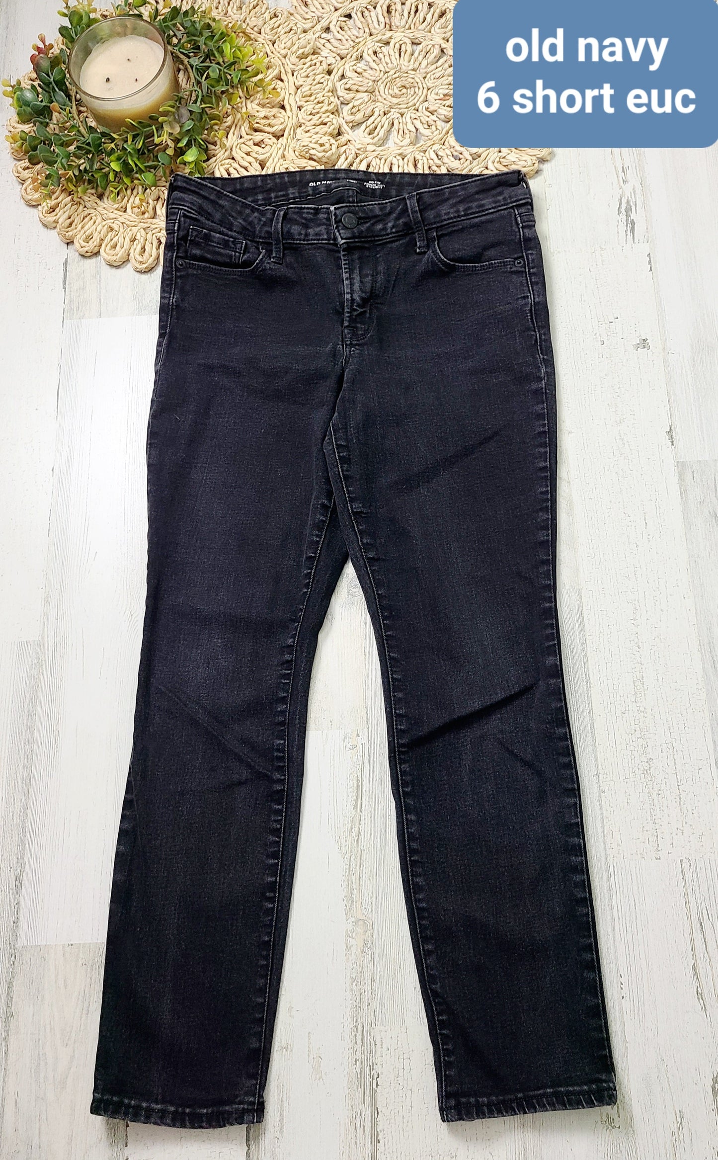 old navy black denim short