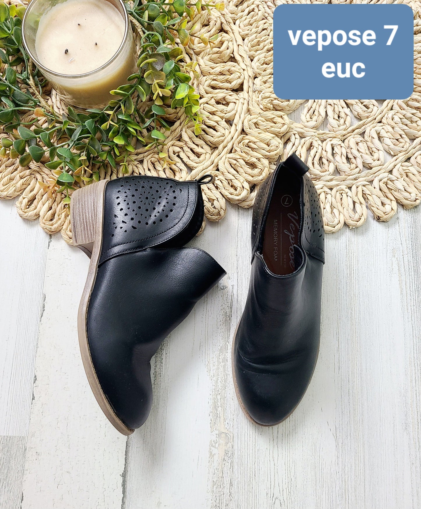 vepose black ankle boots