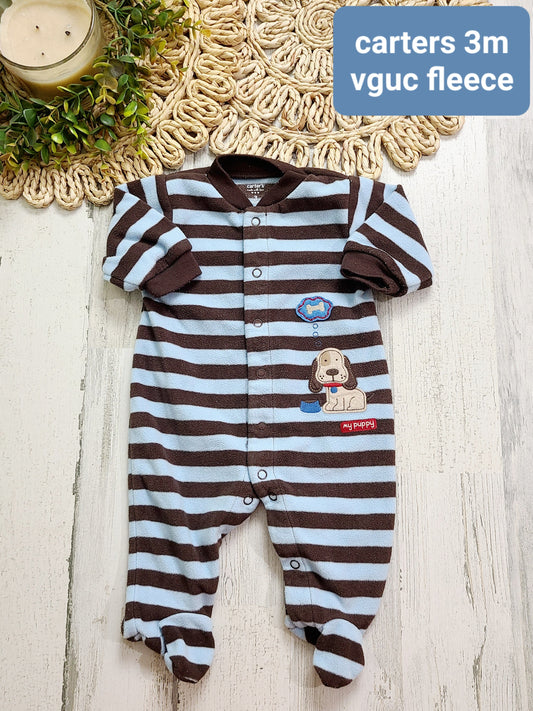 carters dog striped fleece