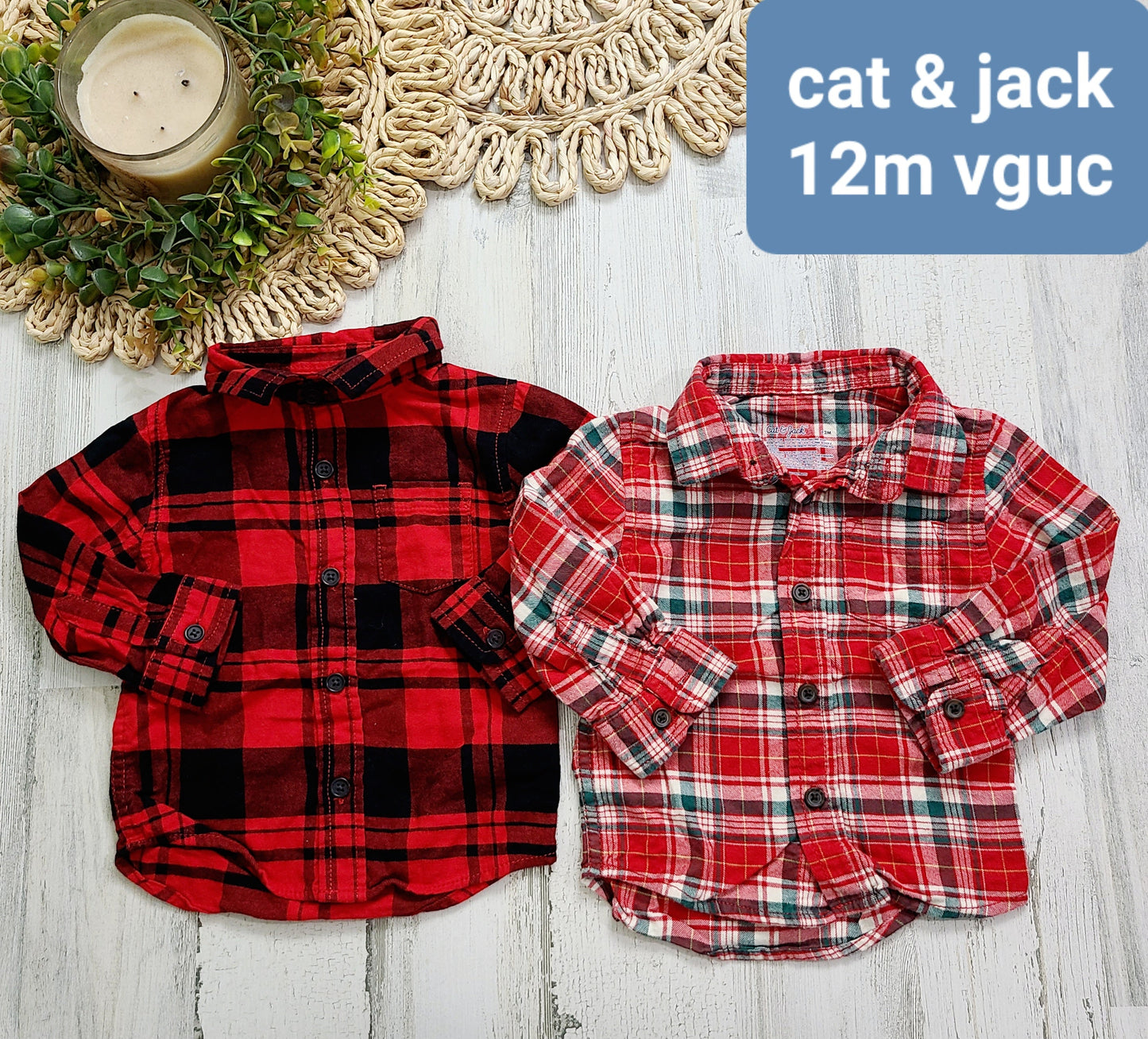 cat & jack plaid tops