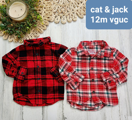 cat & jack plaid tops