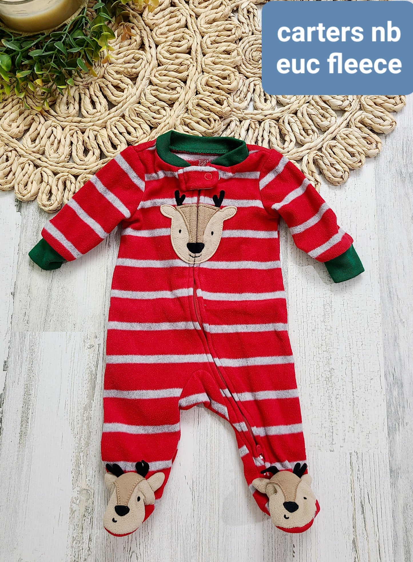 carters fleece striped deer