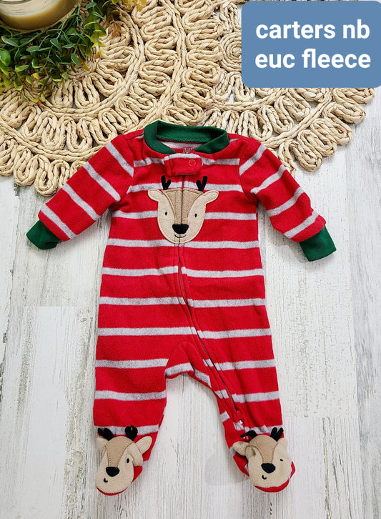 carters fleece striped deer