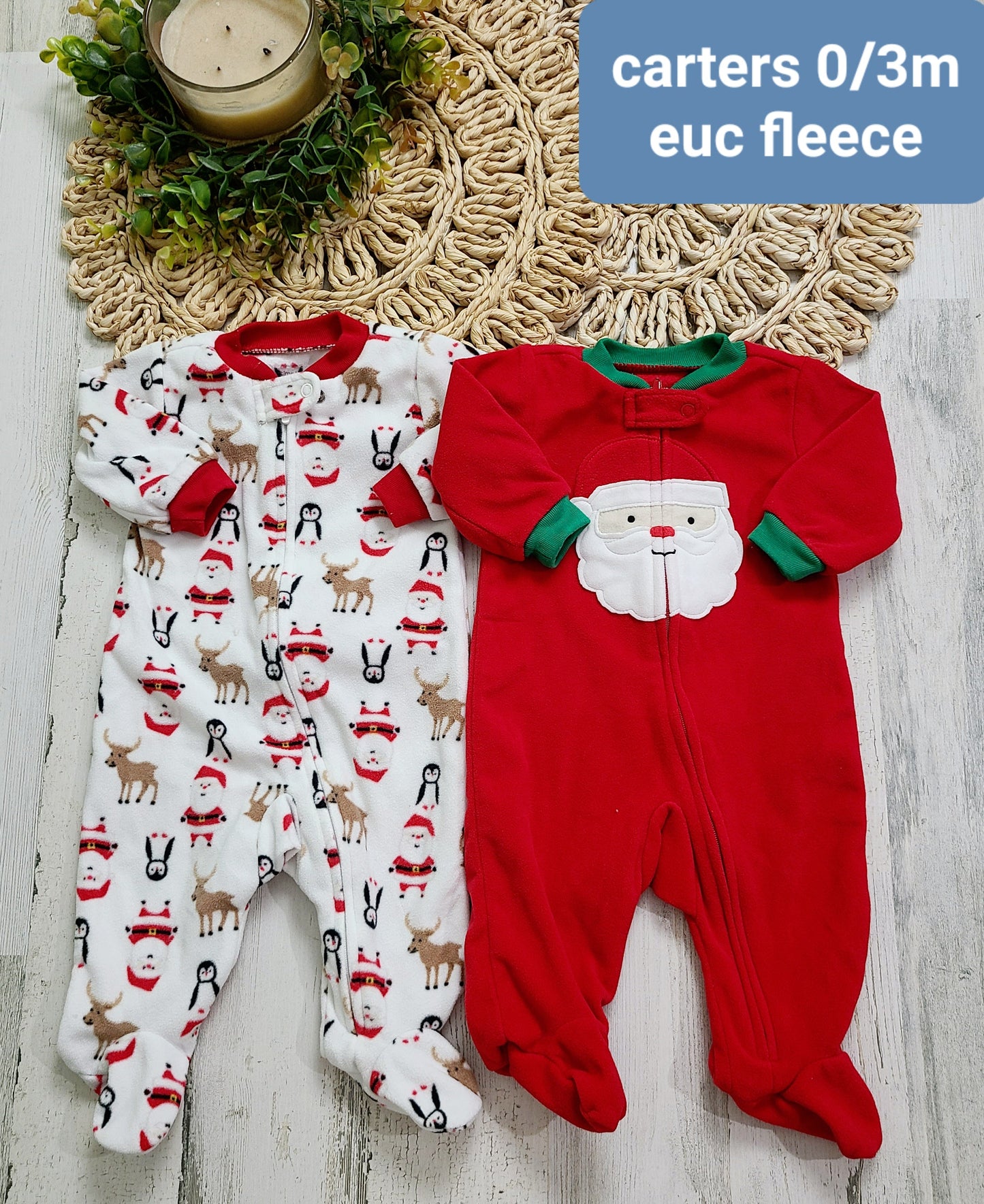 carters fleece santa red and white
