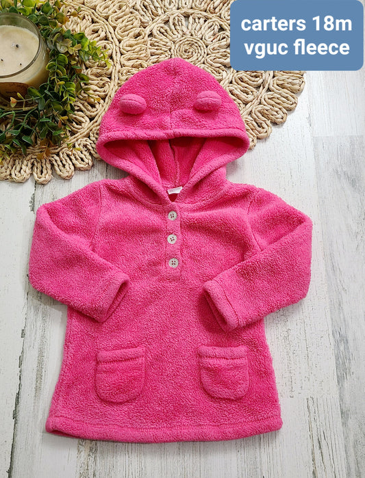 carters pink fleece hood