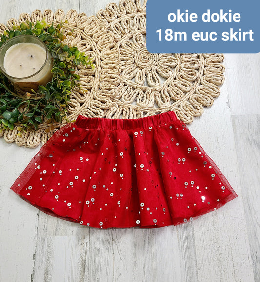 okie dokie red skirt