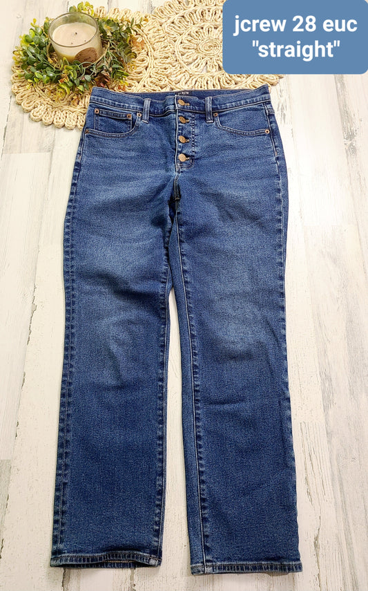 jcrew button fly jeans 28