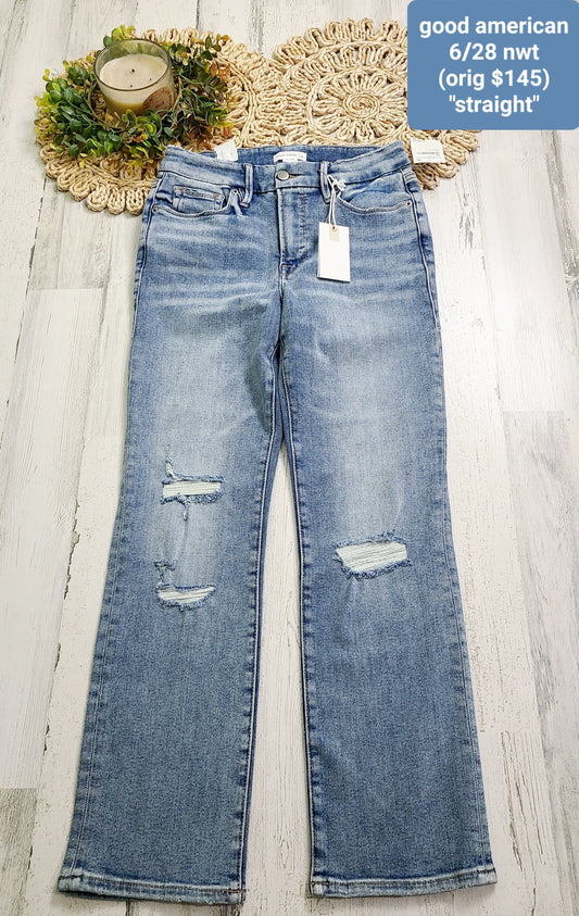 new good american straight distressed