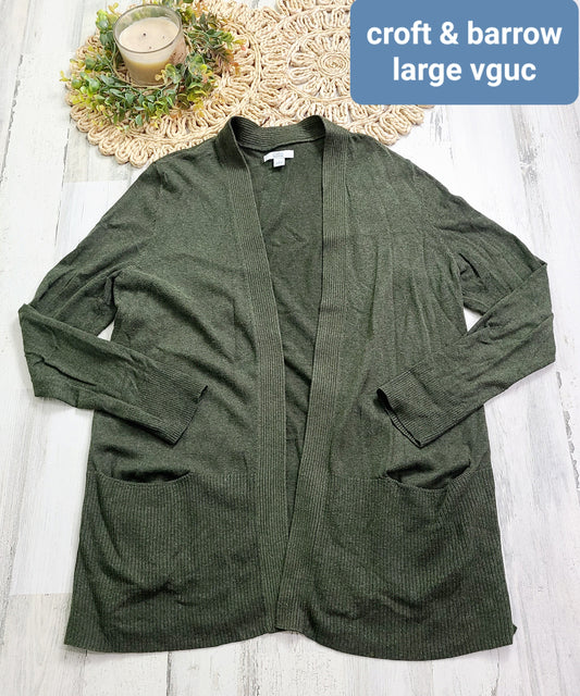 croft & barrow green cardigan