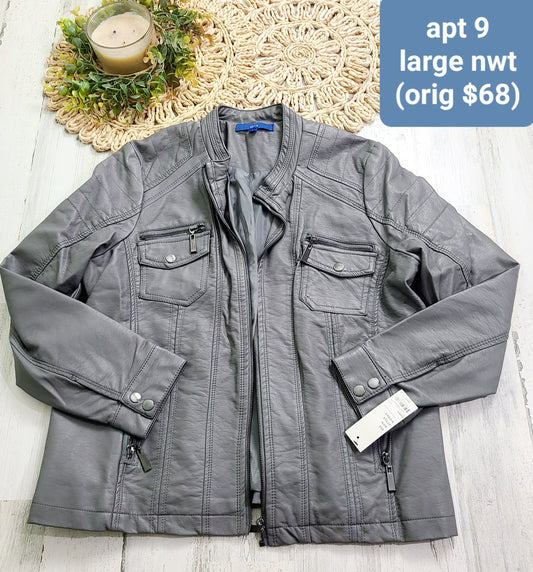 new apt 9 faux leather jacket