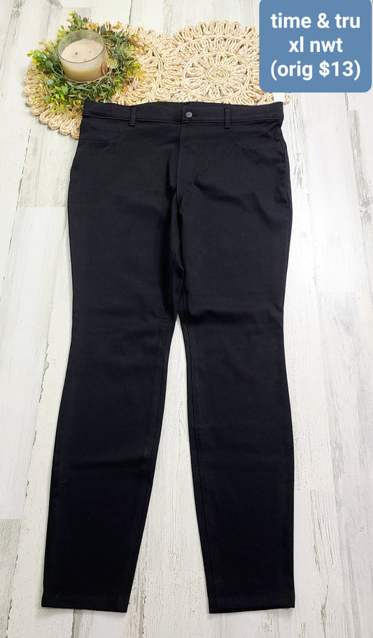 new time & tru elastic pants black