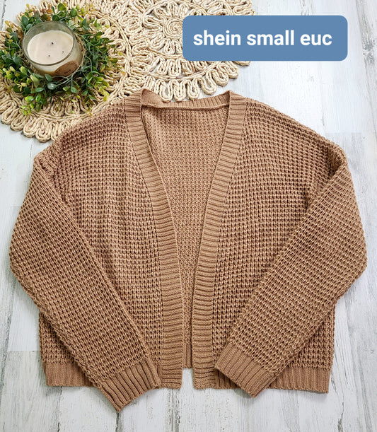 shein tan cardigan