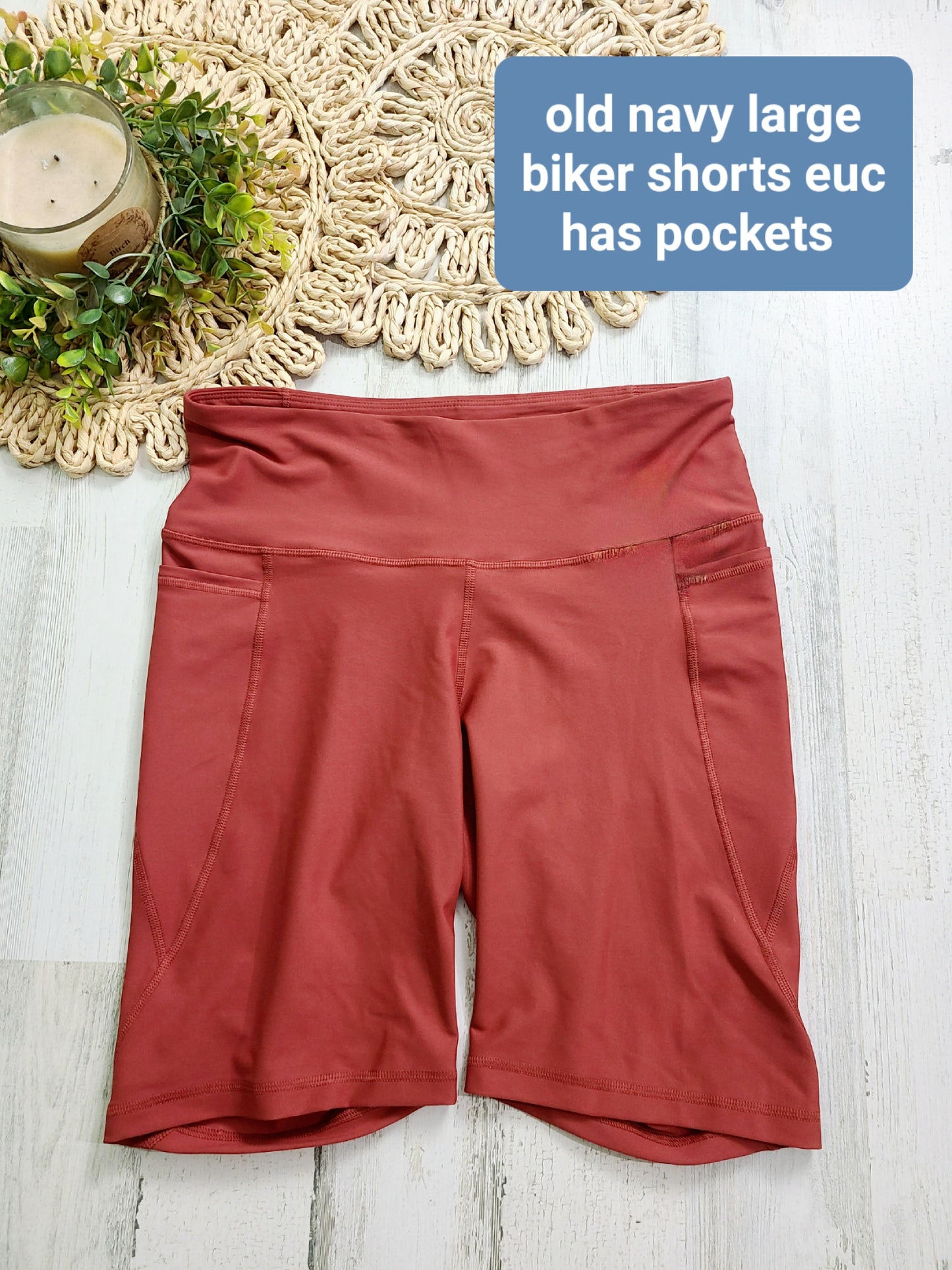 old navy rust biker shorts