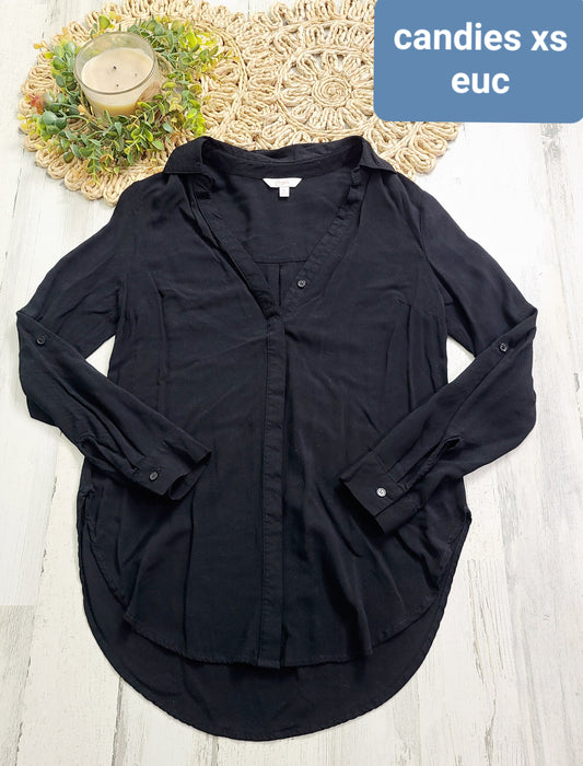 candies black button down