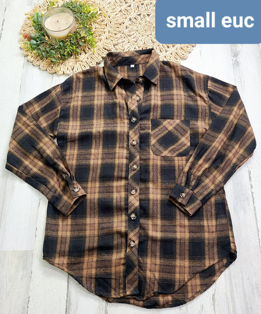small brown black plaid