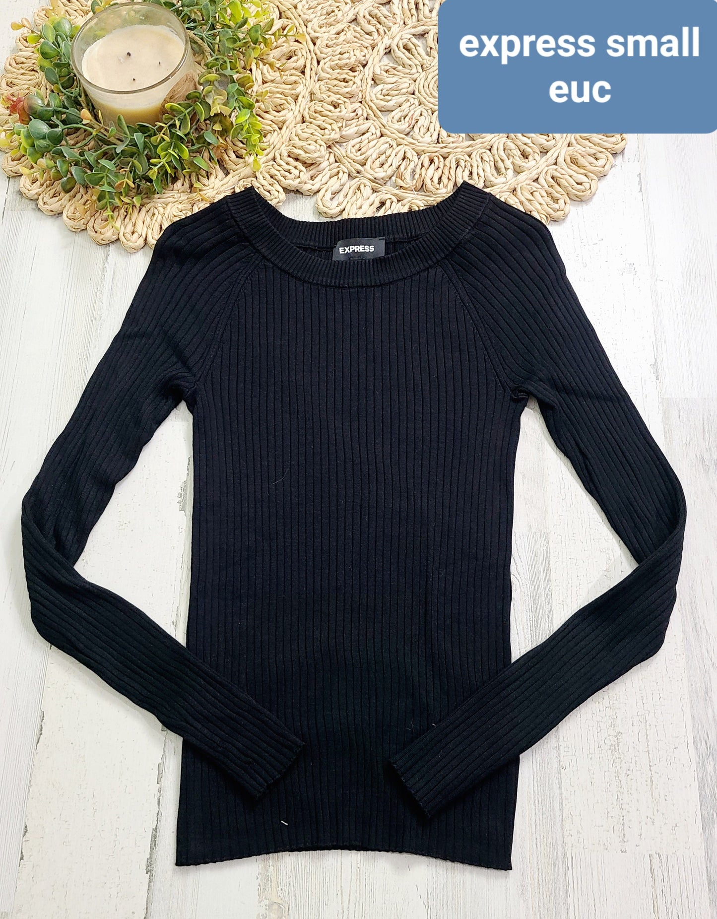 express ribbed black sweater