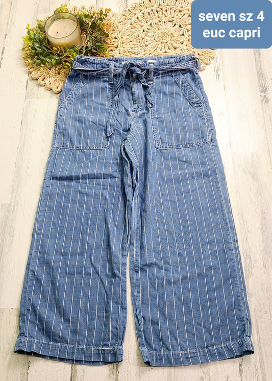 seven striped capris