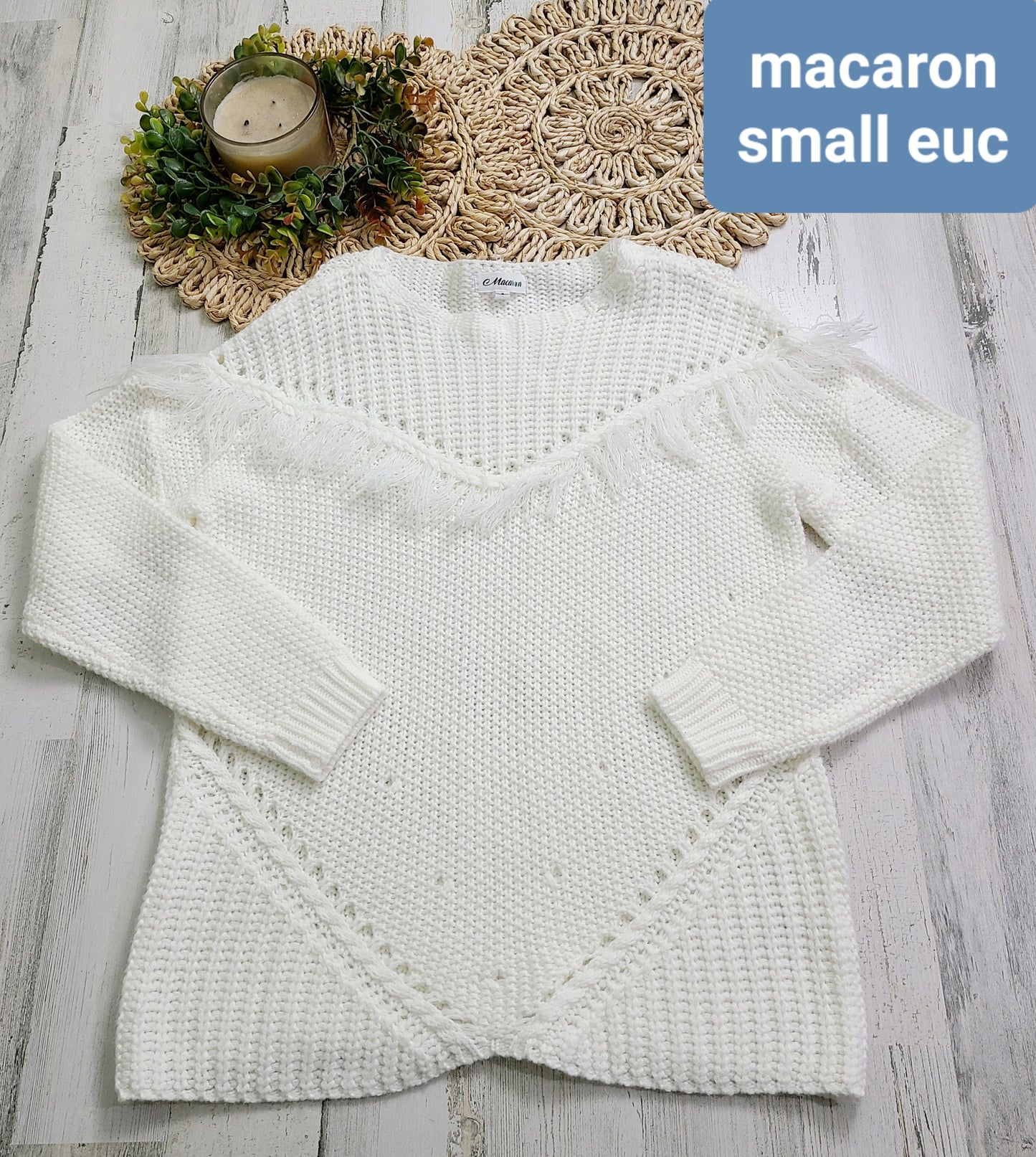 macaron fringe sweater