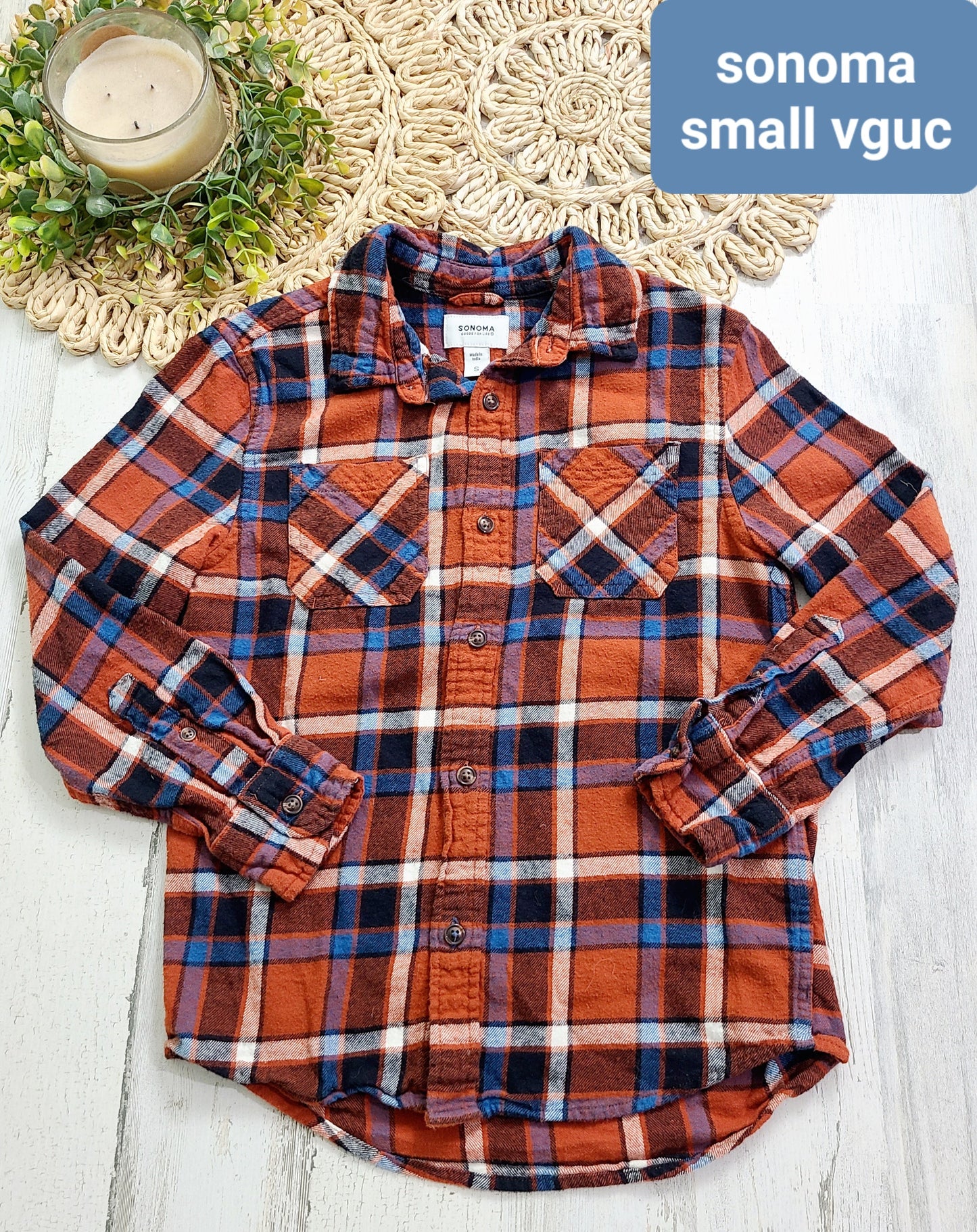 sonoma orange plaid