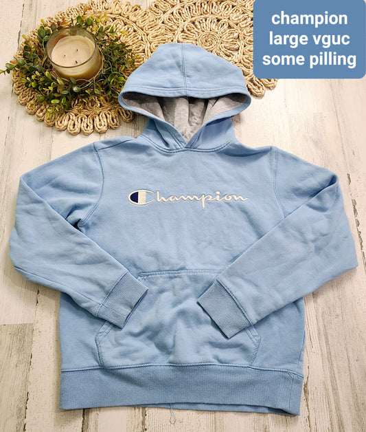champion blue hoodie