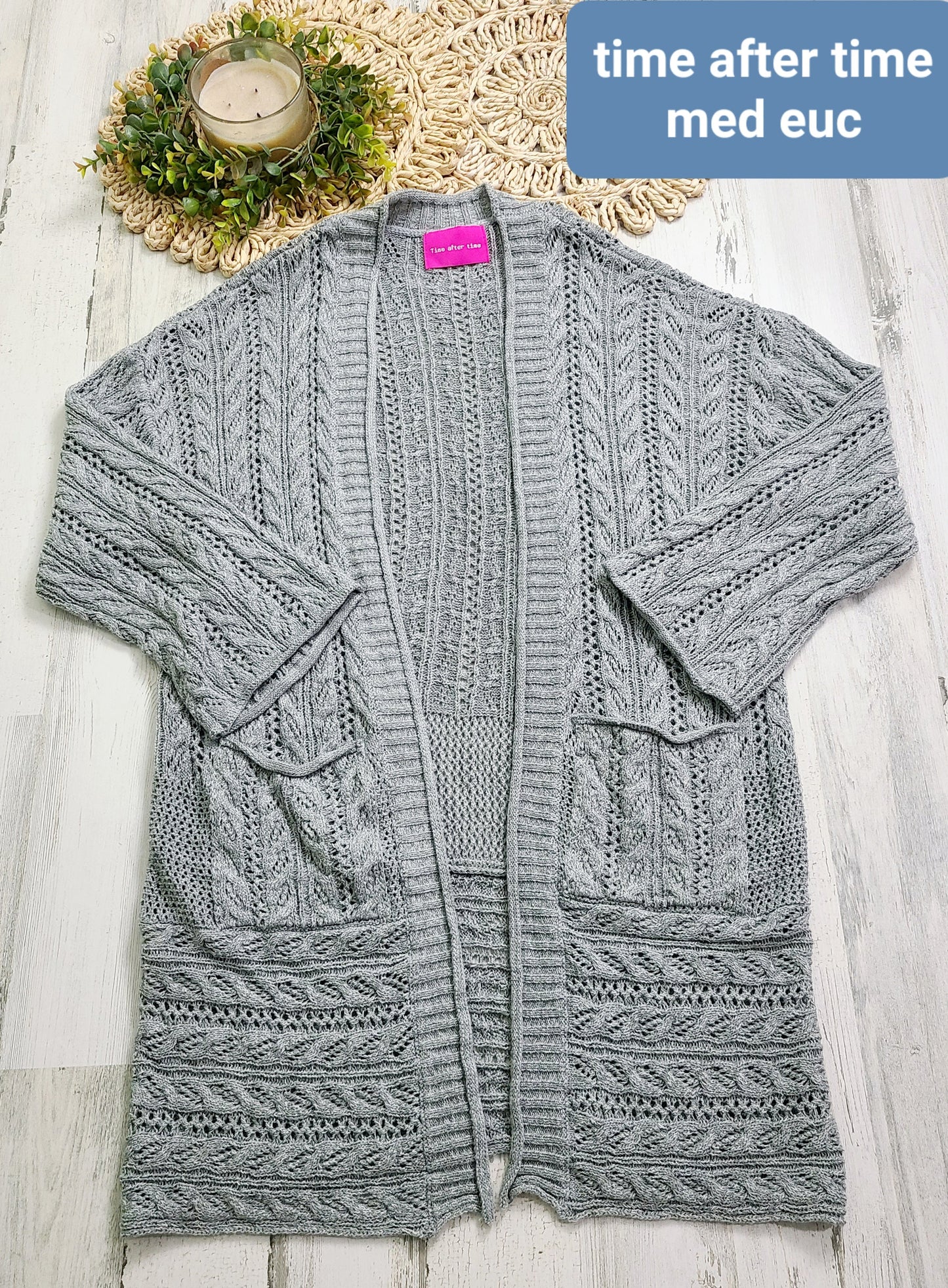 time after time gray cardigan
