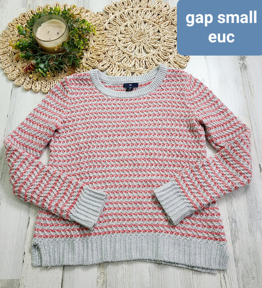 gap coral and gray sweater
