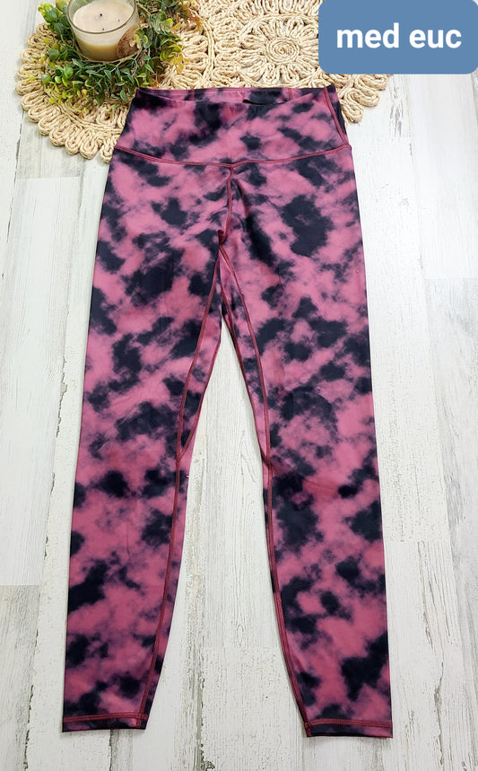 pink black tie dye leggings