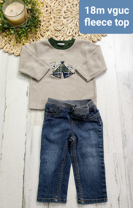 fleece top and jeans