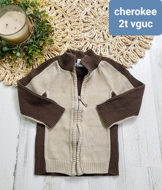 cherokee brown sweater zip