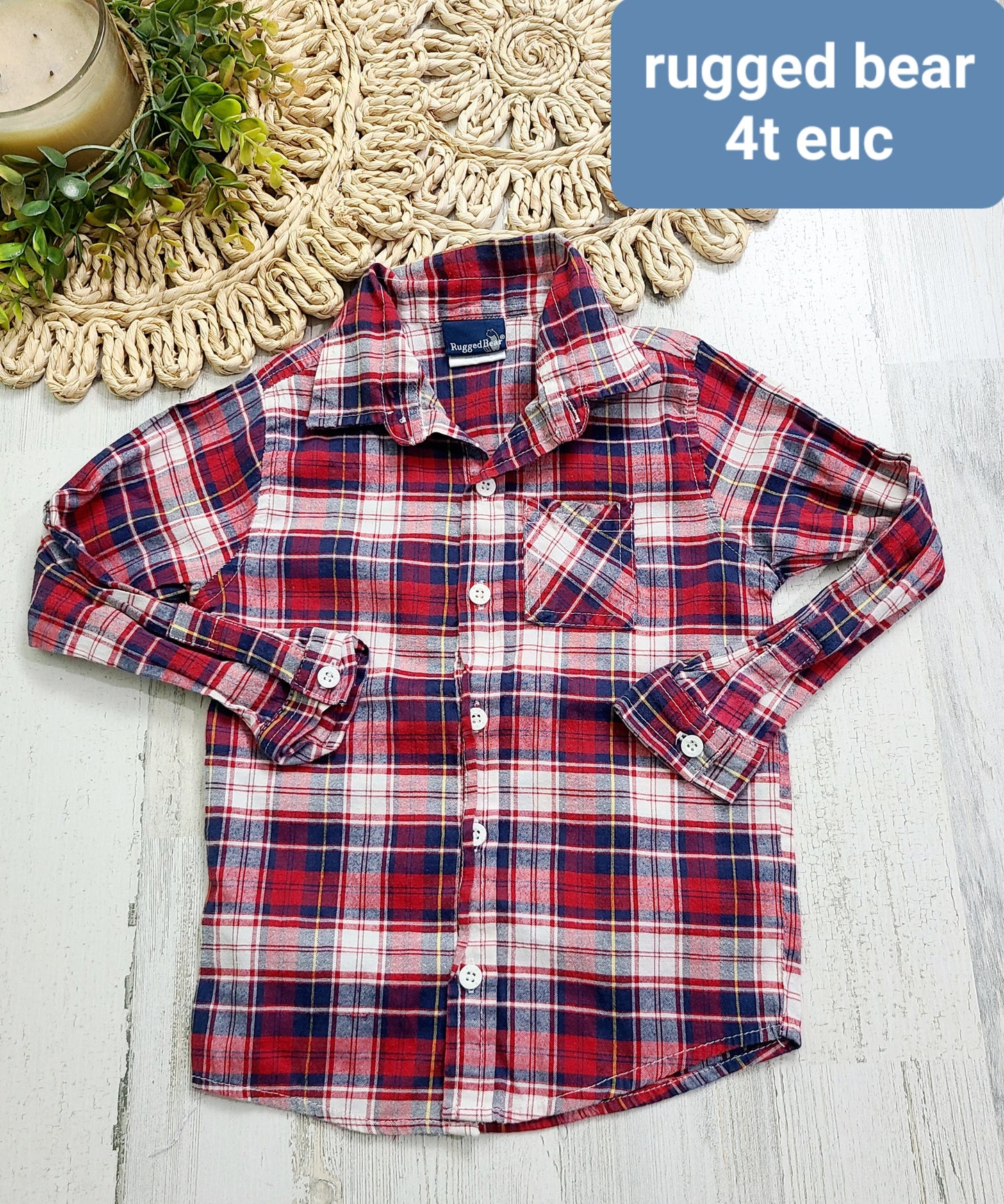 rugged bear red plaid