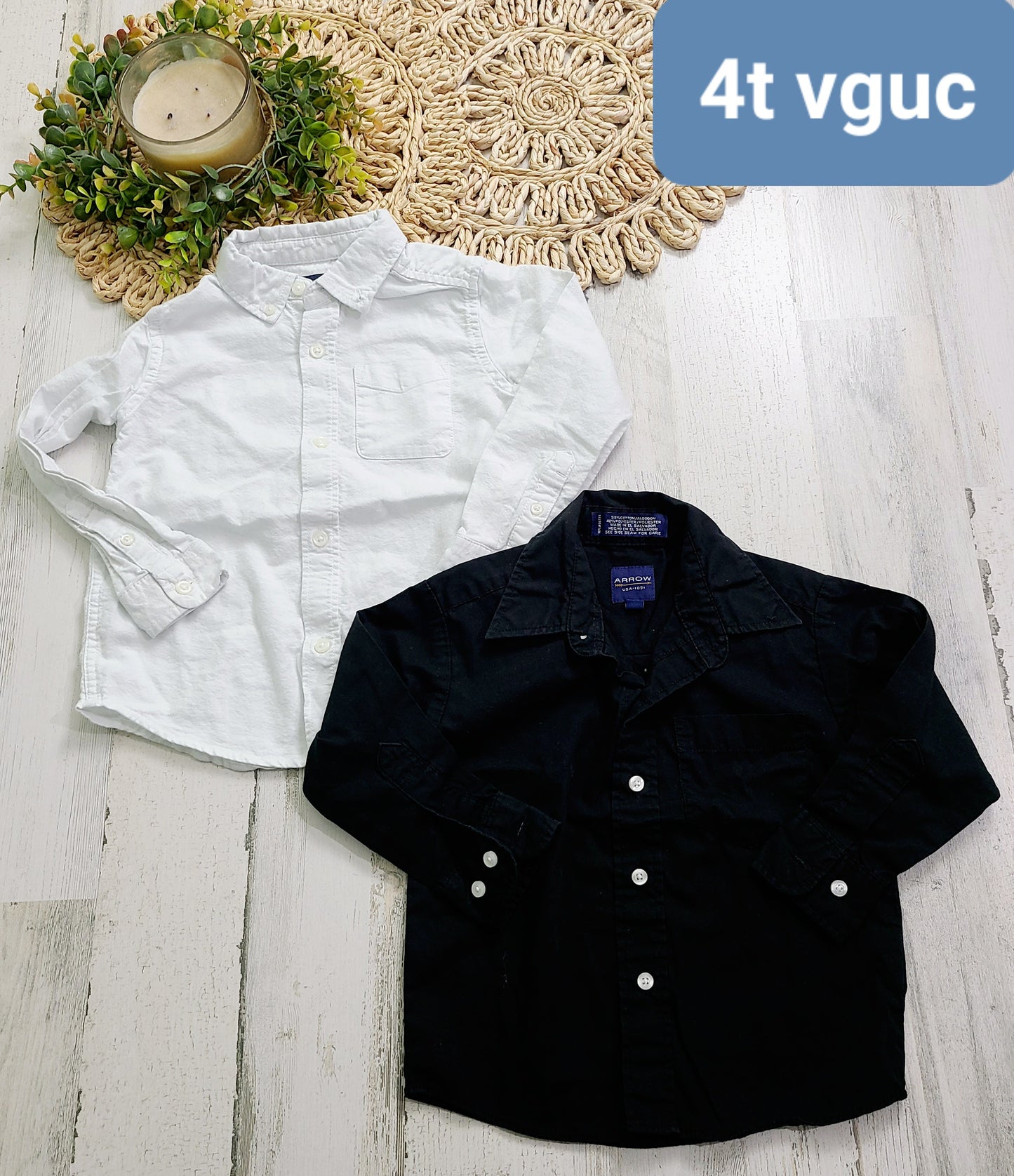 white and black button downs