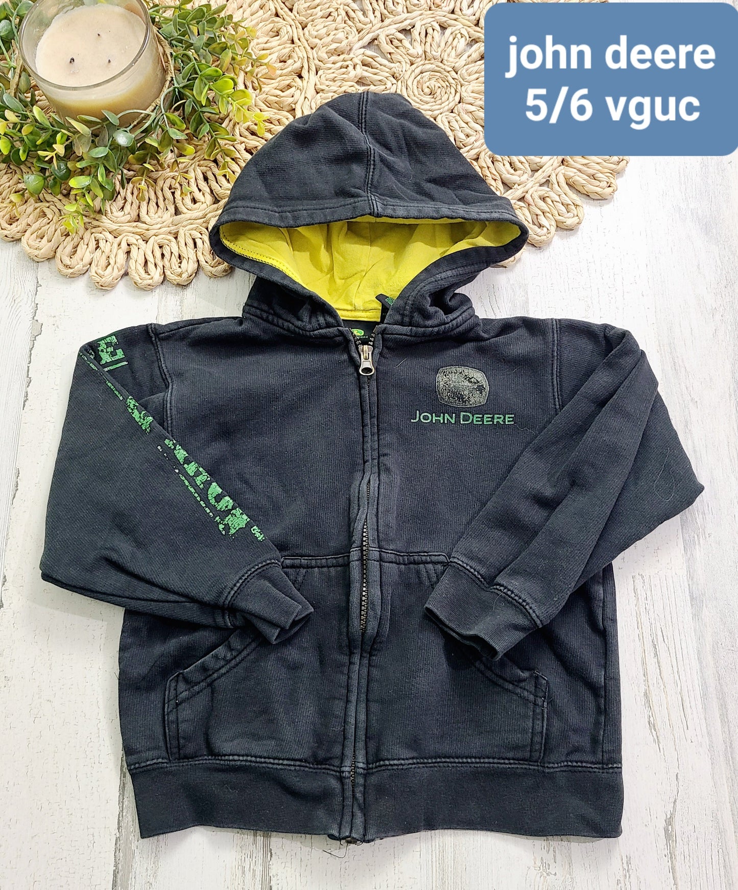 john deere zip hood