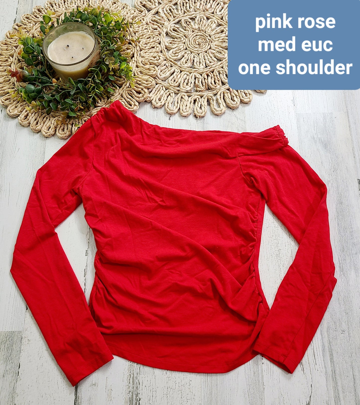 pink rose one off shoulder