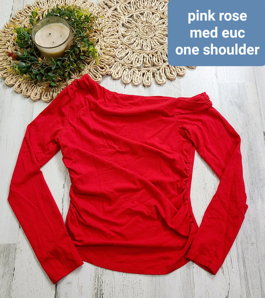 pink rose one off shoulder