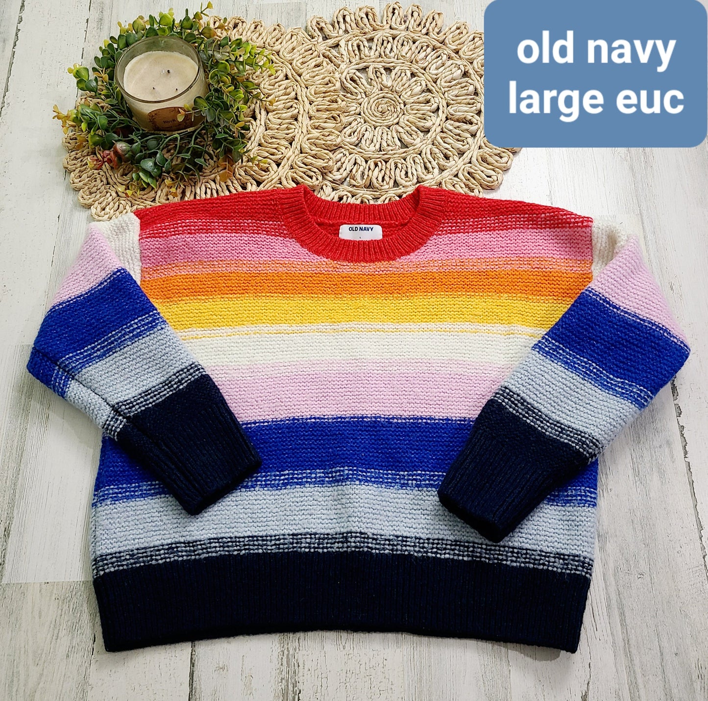 old navy striped colorful sweater