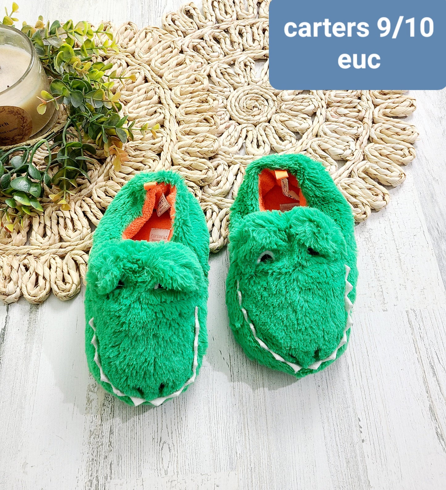 carters slippers green