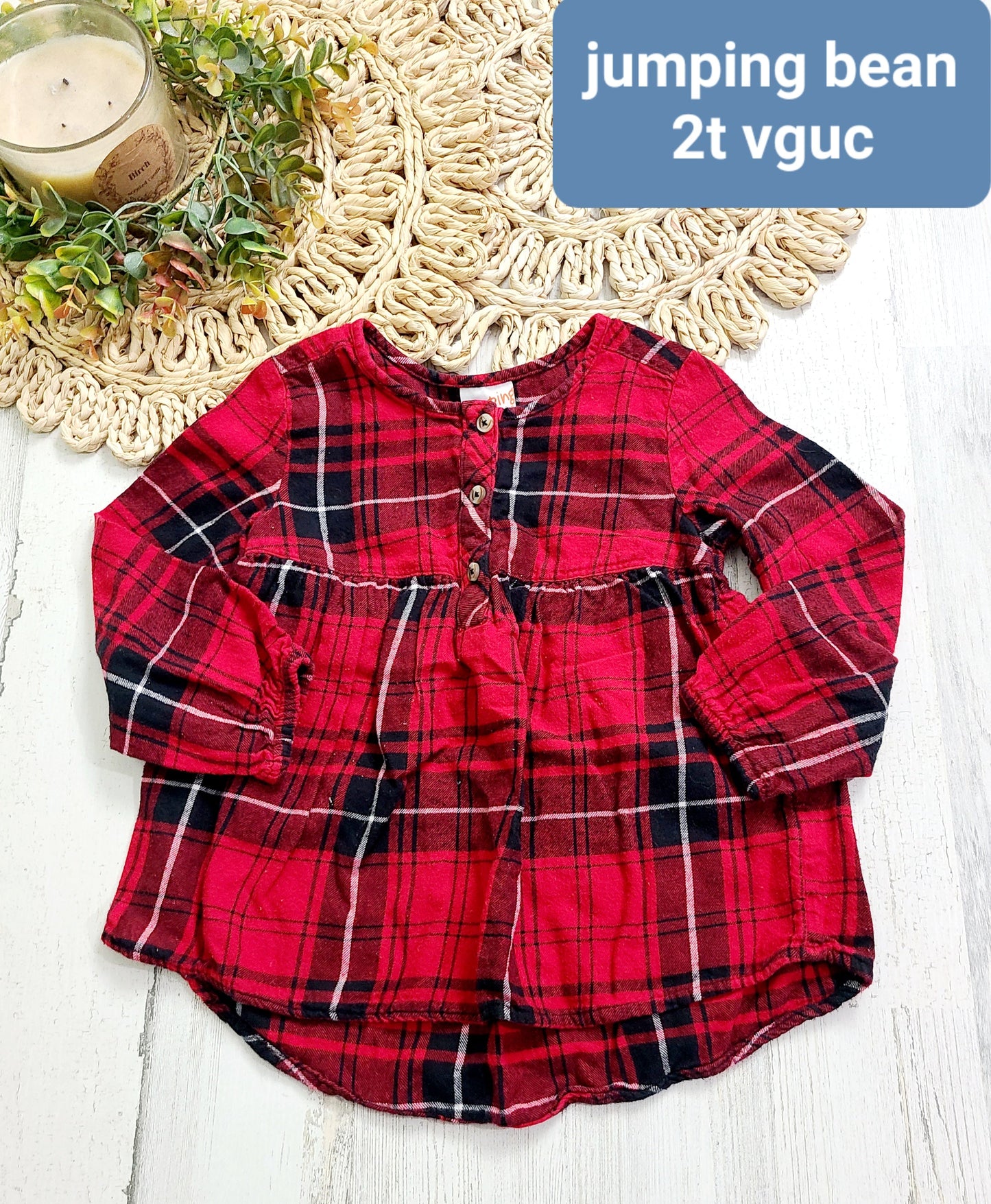 jumping beans plaid top girls