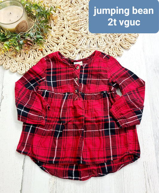 jumping beans plaid top girls